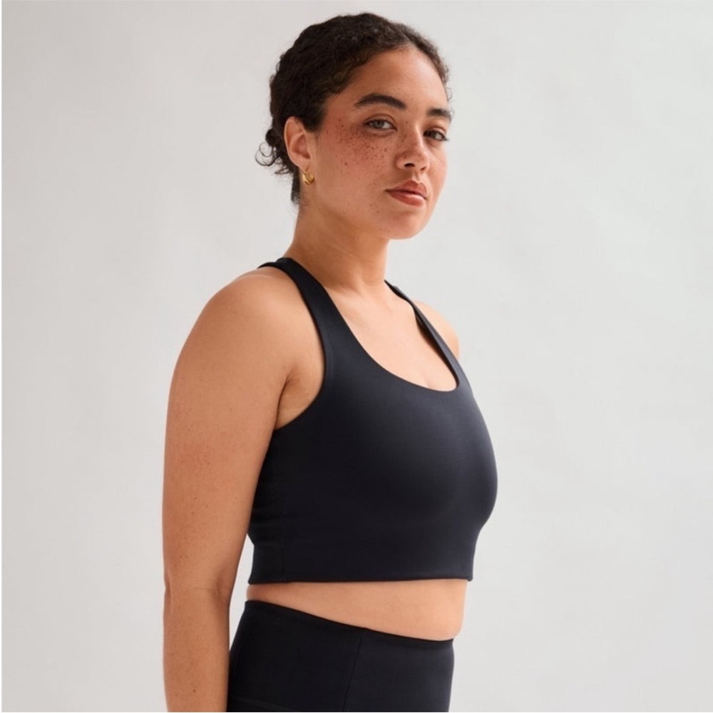Girlfriend Collective Black Racerback Longline Sports Bra - Picture 6 of 13